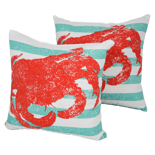 Blazing Needles 17-inch Outdoor Spun Polyester Throw Pillows (Set of 2)