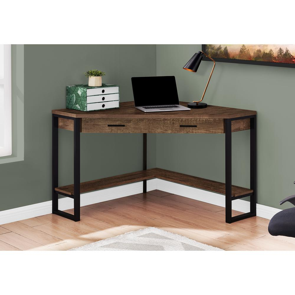 COMPUTER DESK - 42"L / BROWN RECLAIMED WOOD CORNER