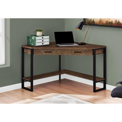 COMPUTER DESK - 42"L / BROWN RECLAIMED WOOD CORNER