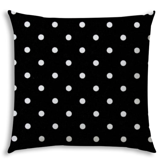 DINER DOT Black Indoor/Outdoor Pillow - Sewn Closure