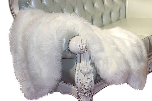 "Luxury Decorative" Faux Fur Throw in White (50-inch x 60-inch)