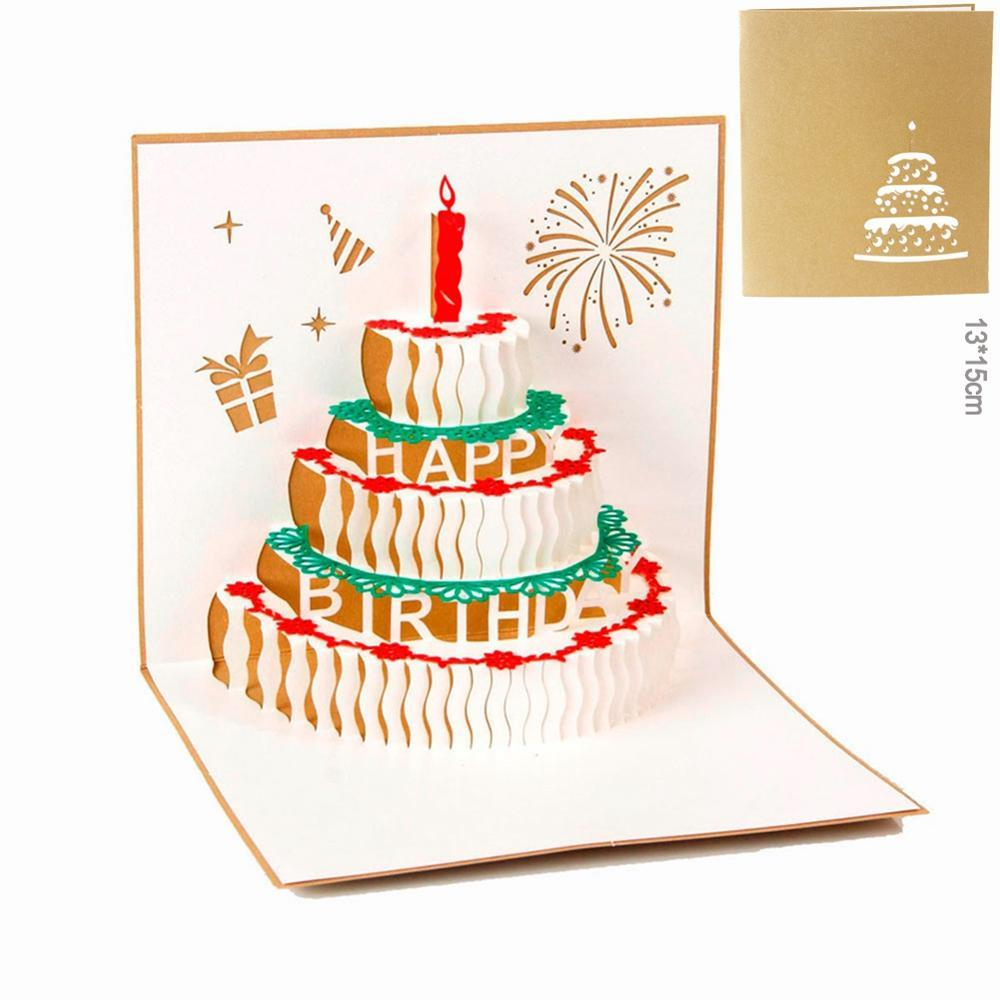 Birthday Cake with Candle 3D Pop Up Greeting Card