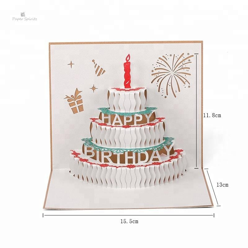 Birthday Cake with Candle 3D Pop Up Greeting Card