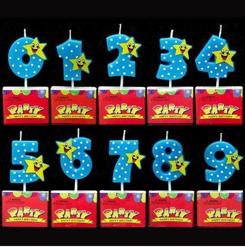 Birthday Candle Numbers - Happy Star Birthday Toppers Candles