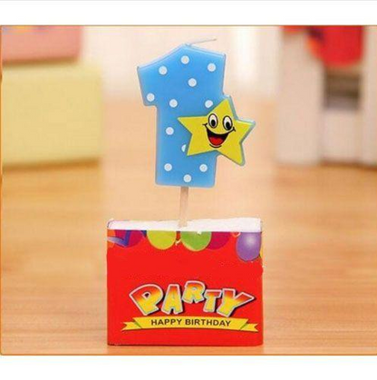 Birthday Candle Numbers - Happy Star Birthday Toppers Candles