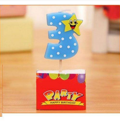 Birthday Candle Numbers - Happy Star Birthday Toppers Candles