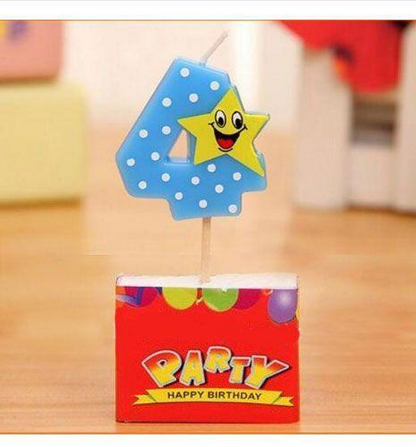 Birthday Candle Numbers - Happy Star Birthday Toppers Candles