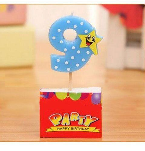 Birthday Candle Numbers - Happy Star Birthday Toppers Candles