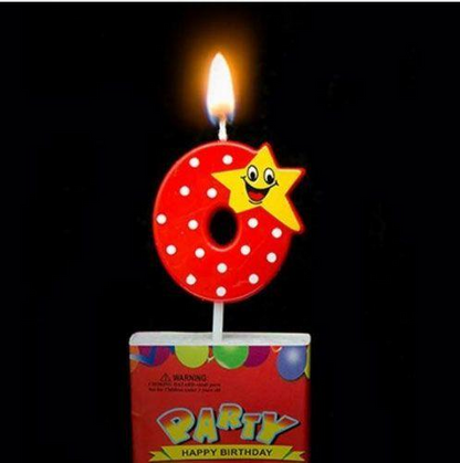 Birthday Candle Numbers - Happy Star Birthday Toppers Candles