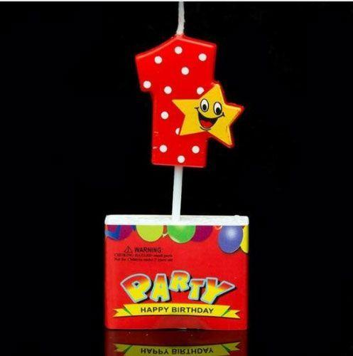 Birthday Candle Numbers - Happy Star Birthday Toppers Candles