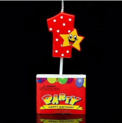 Birthday Candle Numbers - Happy Star Birthday Toppers Candles