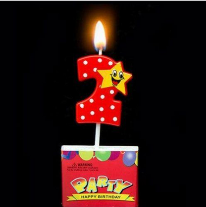 Birthday Candle Numbers - Happy Star Birthday Toppers Candles