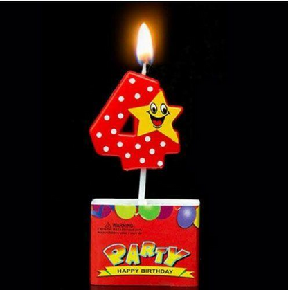 Birthday Candle Numbers - Happy Star Birthday Toppers Candles