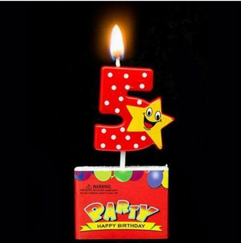 Birthday Candle Numbers - Happy Star Birthday Toppers Candles