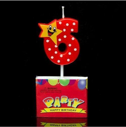 Birthday Candle Numbers - Happy Star Birthday Toppers Candles