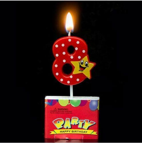 Birthday Candle Numbers - Happy Star Birthday Toppers Candles