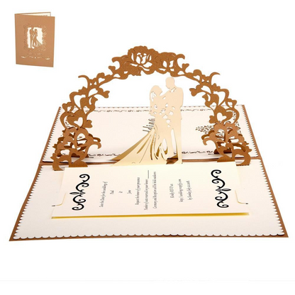 Sweet love Pop up wedding Invitation Greeting Card