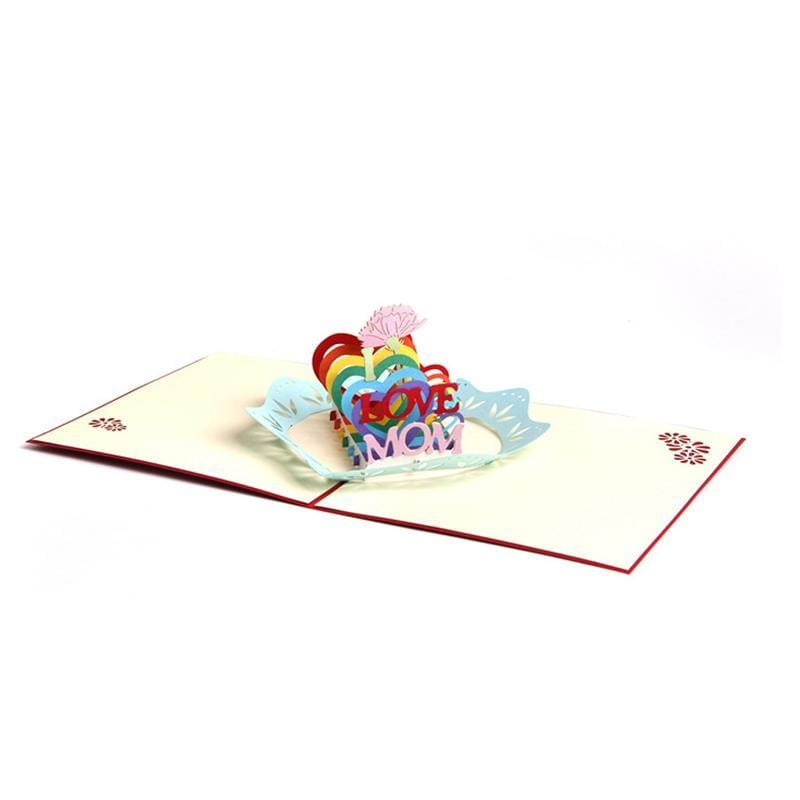 Handmade 3D Pop Up I Love Mum Greeting Card