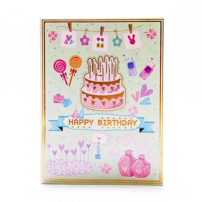 Colourful Cake 3D Pop up Birthday Greeting Card