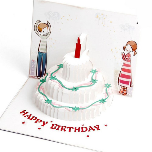 Colorful Cake Candle 3D Pop up Birthday Greeting Card