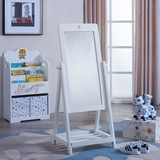 White large standing mirror with storage | Kids Funnel