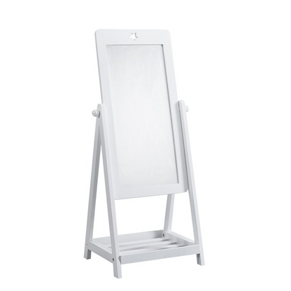 White large standing mirror with storage | Kids Funnel