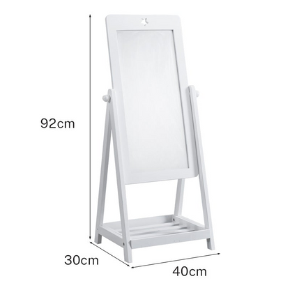 White large standing mirror with storage | Kids Funnel