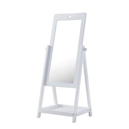 White large standing mirror with storage | Kids Funnel