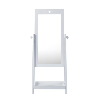 White large standing mirror with storage | Kids Funnel