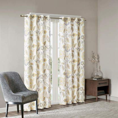 Jacquard Printed Room Darkening Window Panel | SunSmart Camille Printed