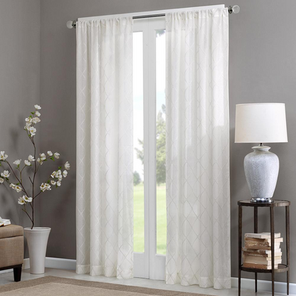 Madison Park's Irina Embroidered Diamond Sheer Window Panel