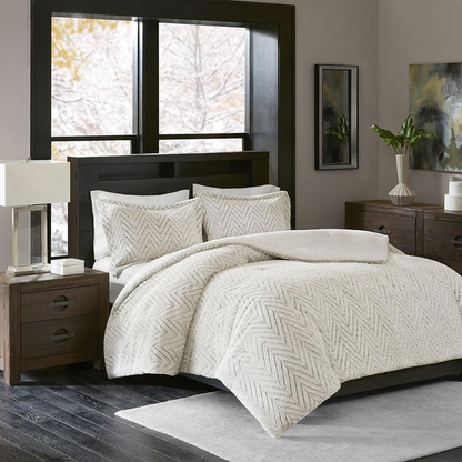 100% Polyester Back Printed Brushed Long Fur Comforter Set,MP10-4801