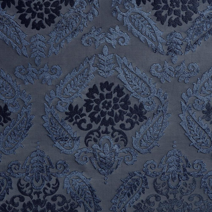 100% Polyester Knitted Jacquard Paisley Total Blackout Grommet Top Curtain Panel, SS40-0197