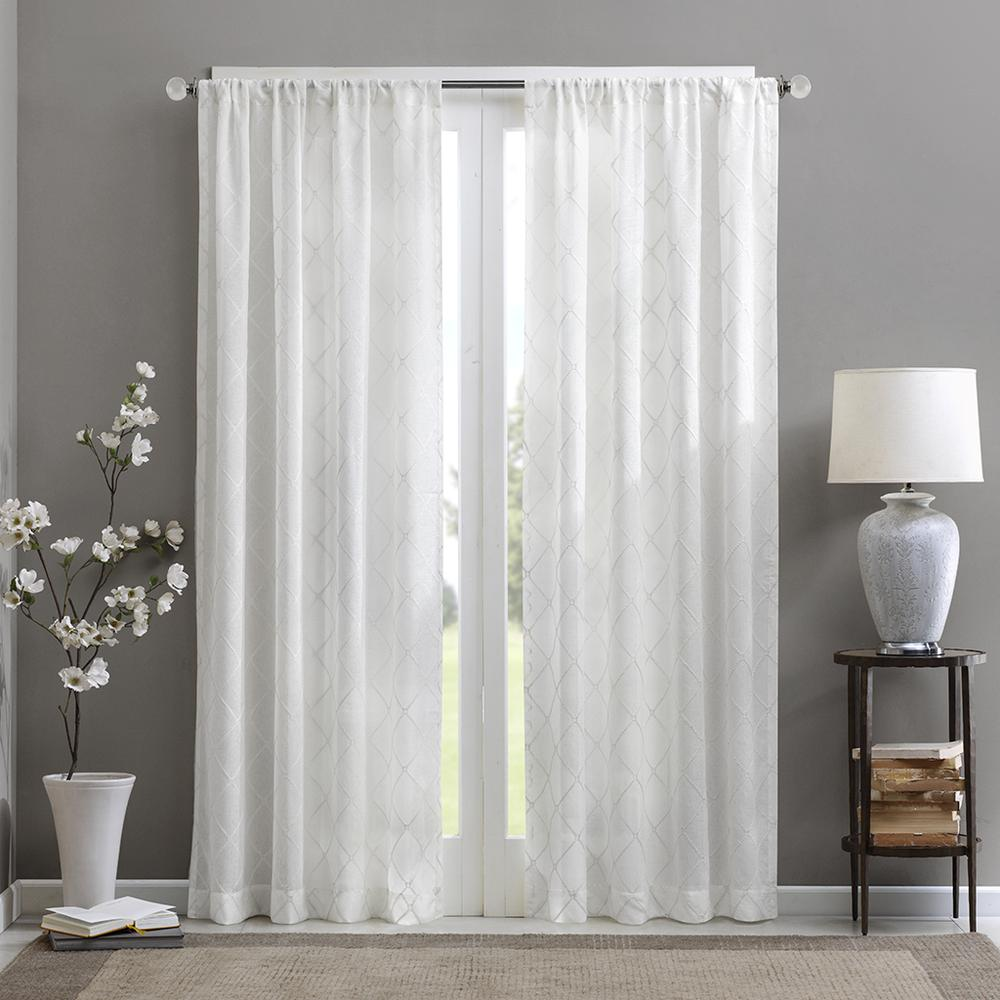 Madison Park's Irina Embroidered Diamond Sheer Window Panel