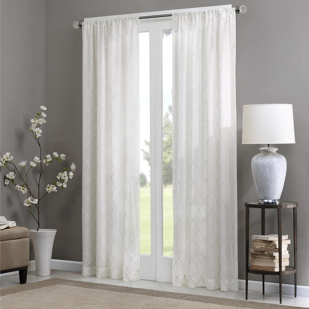 Madison Park's Irina Embroidered Diamond Sheer Window Panel