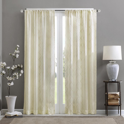 Madison Park's Irina Embroidered Diamond Sheer Window Panel