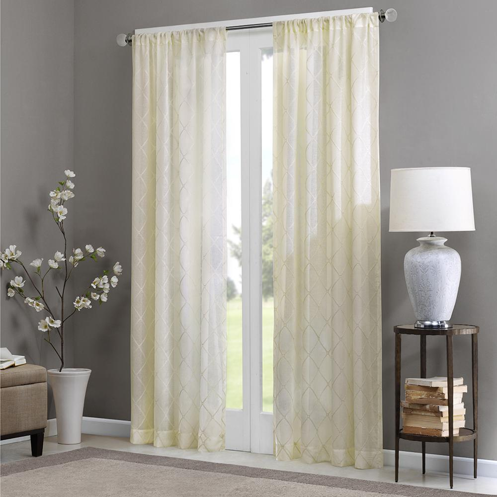 Madison Park's Irina Embroidered Diamond Sheer Window Panel