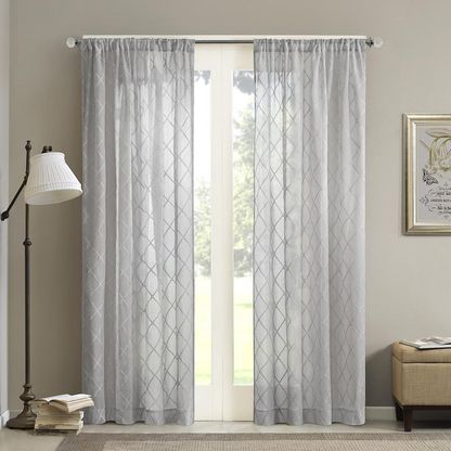 Madison Park's Irina Embroidered Diamond Sheer Window Panel