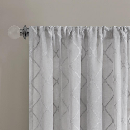 Madison Park's Irina Embroidered Diamond Sheer Window Panel