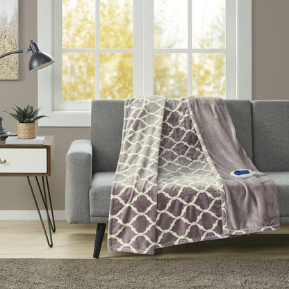 100% Polyester Heated Ogee Throw - 60x70" - Lavendar