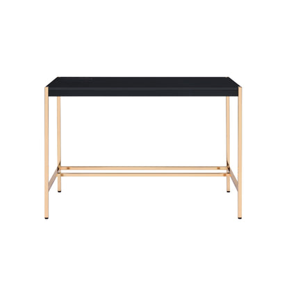 ACME Midriaks Writing Desk w/USB Port in Black & Gold Finish OF00021