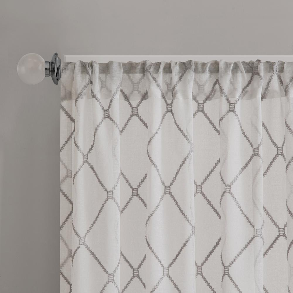 Madison Park's Irina Embroidered Diamond Sheer Window Panel