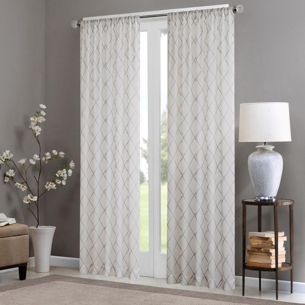 Madison Park's Irina Embroidered Diamond Sheer Window Panel