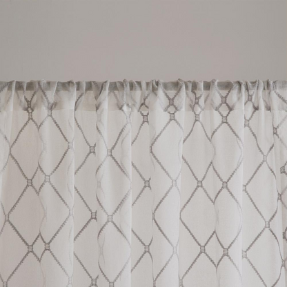 Madison Park's Irina Embroidered Diamond Sheer Window Panel