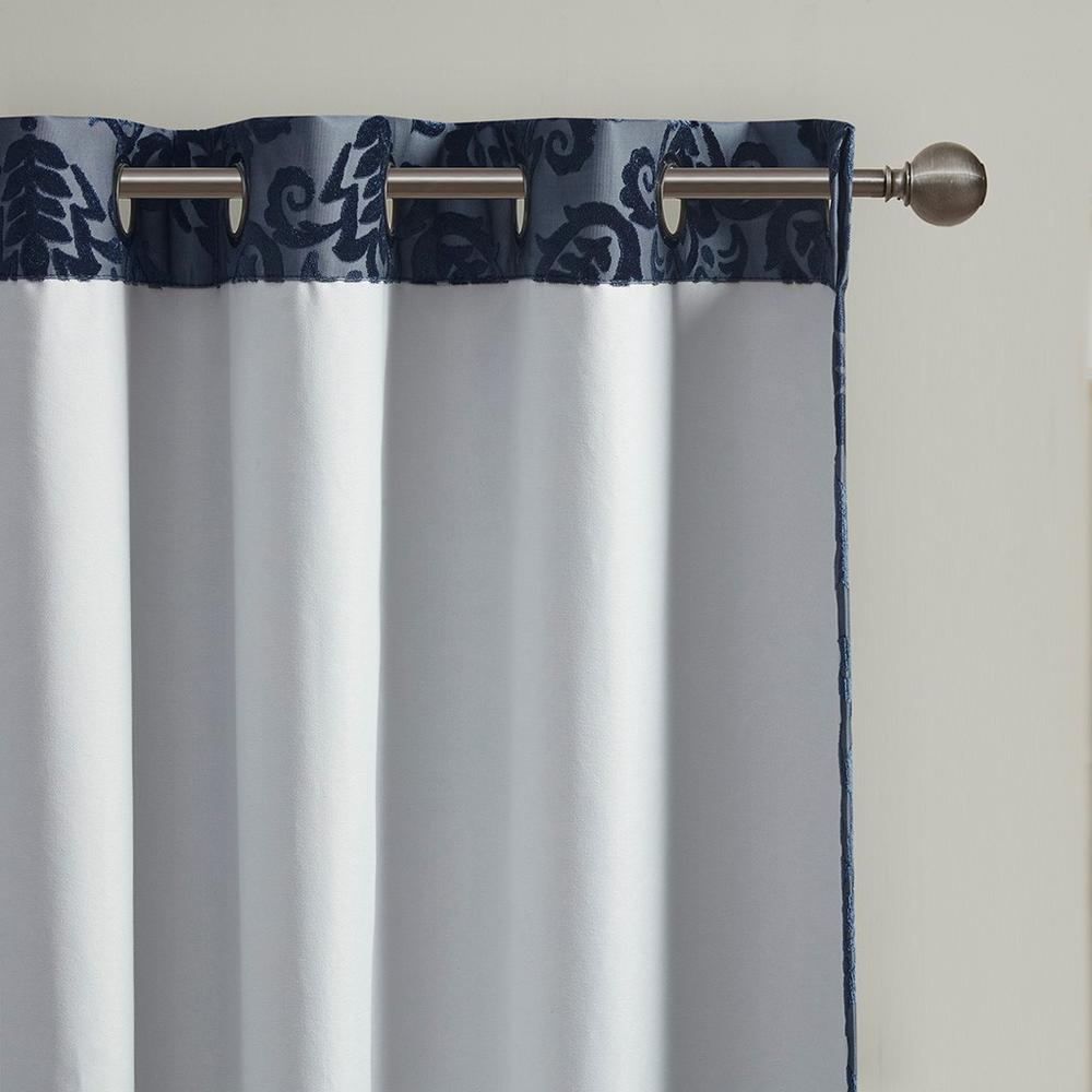 100% Polyester Knitted Jacquard Paisley Total Blackout Grommet Top Curtain Panel, SS40-0197