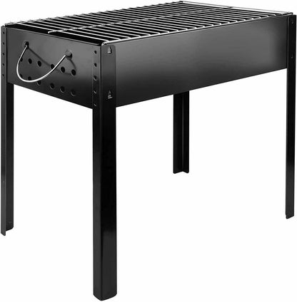 YSSOA 14” Portable Grill Charcoa Barbecue Grill, Small D, Portable Grill,Detachable Grill , Mini Tabletop Camping Grill BBQ, Black