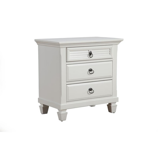 Winchester 3 Drawer Nightstand, White