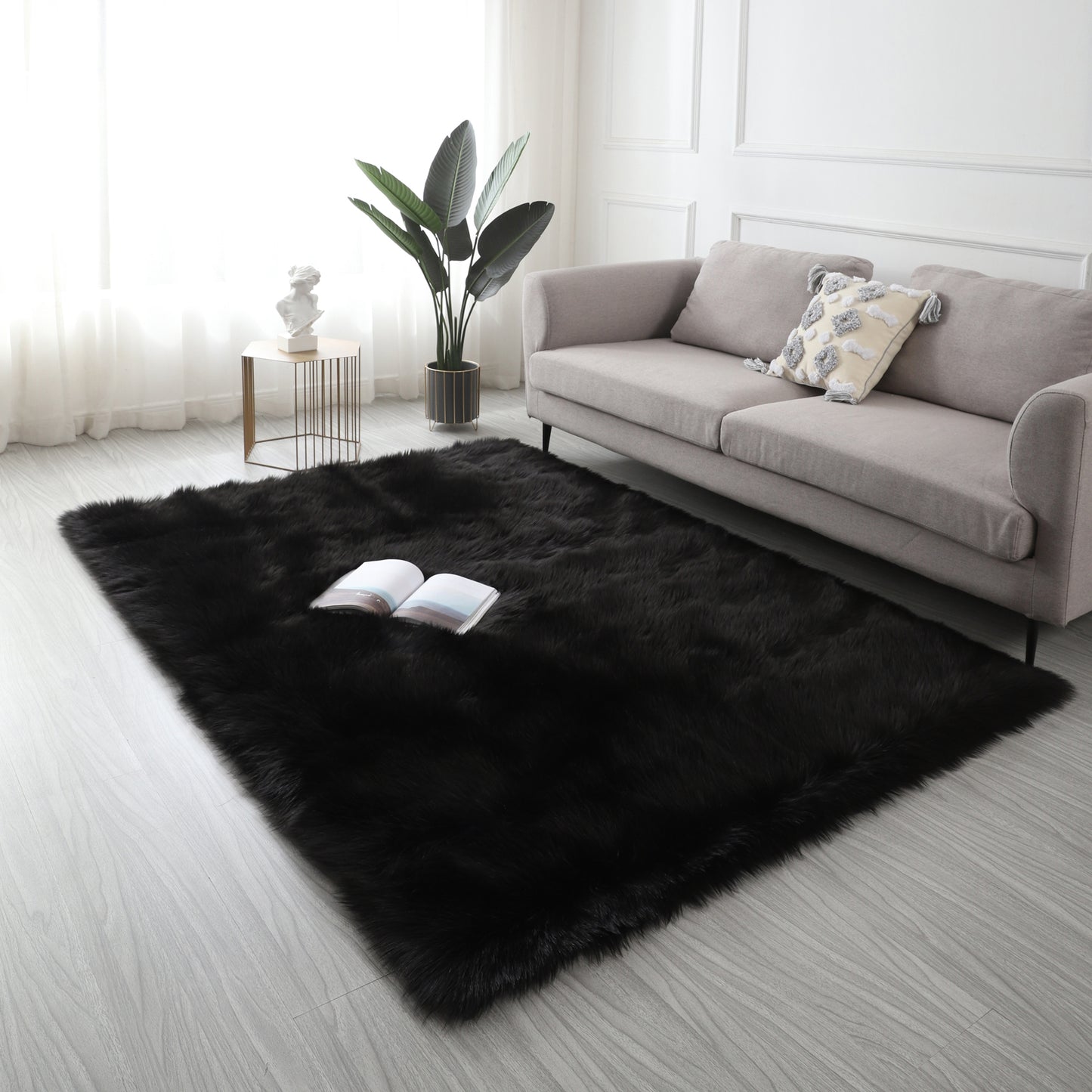 "Cozy Collection" Ultra Soft Fluffy Faux Fur Sheepskin Area Rug