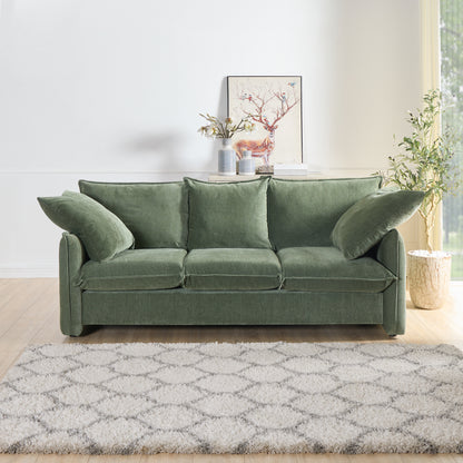 [NOT available on wayfair] Mid-century Sofa 3 Seater Cozy Couch for Living room Apartment Lounge Bedroom, Green