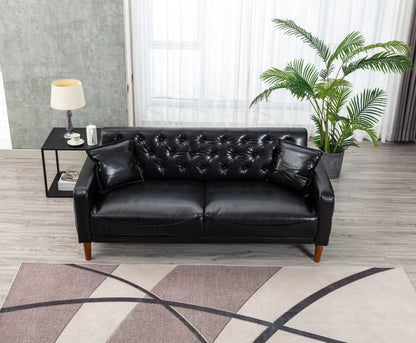 2047Black PU Leather Sofa